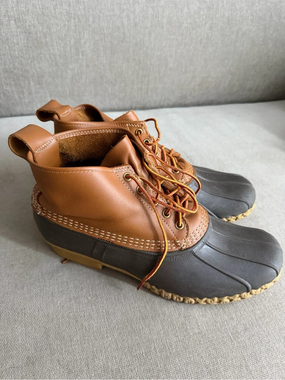 Men's LL Bean Duck Boots - Waterproof Outdoor Lace-Up